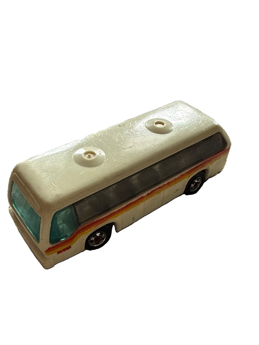 Vintage 1981 Hot Wheels Diecast Rapid Transit White City Gazette Bus HK